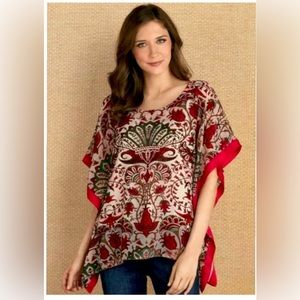 SOFT SURROUNDINGS Velvet Texture Floral Kimono Top